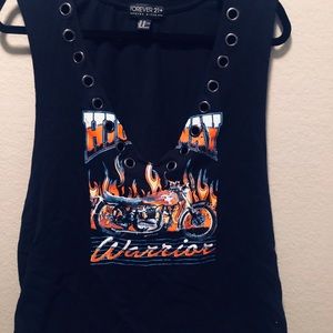 Biker V Neck Crop Top